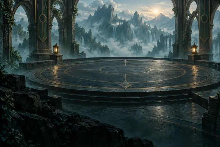 A candlelit dueling court